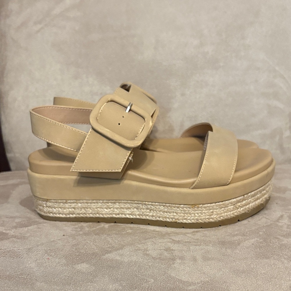 Michael Shannon Tan Platform Sandals